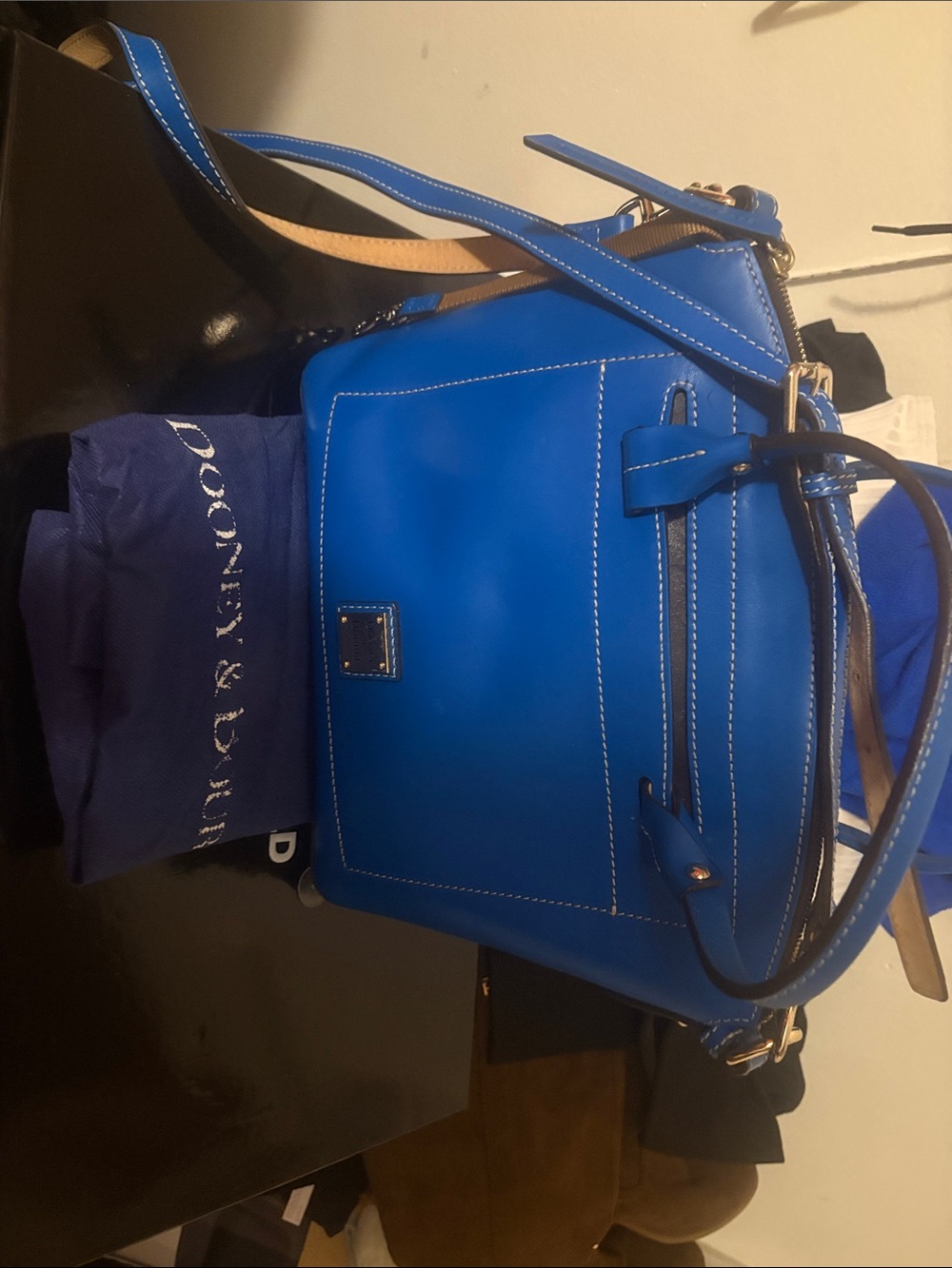 Dooney & Bourke Cobalt Blue Leather Shoulder Bag